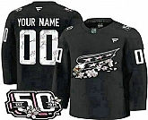Men's Washington Capitals Customized Black 50th Anniversary Authentic Jersey,baseball caps,new era cap wholesale,wholesale hats